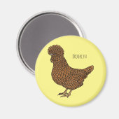 Aimant Illustration de poulet à la polis chamois (Recto/Verso)