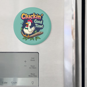 Aimant Illustration de poulet drôle pour passer un bon mo