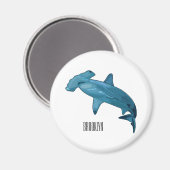 Aimant Illustration de requin marteau (Recto/Verso)