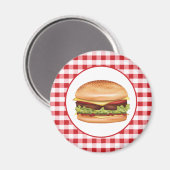 Aimant Illustration de restauration rapide Hamburger sur  (Recto/Verso)
