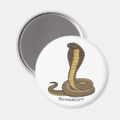 Aimant Illustration de serpent à cobra Brown (Recto/Verso)