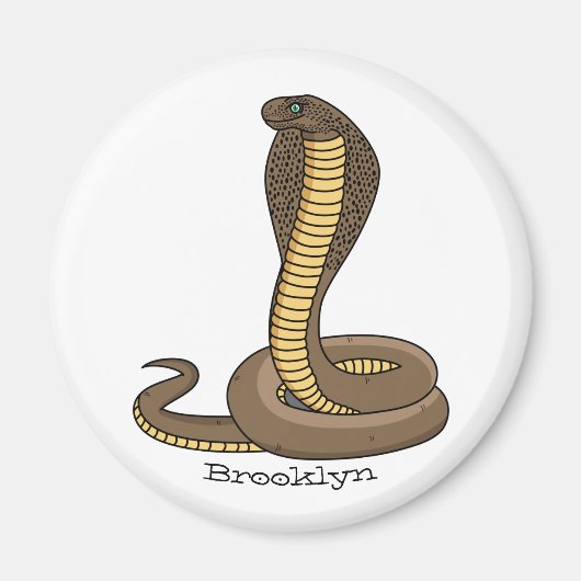 Aimant Illustration de serpent à cobra Brown (Devant)