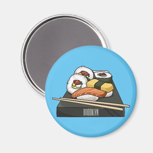 Aimant Illustration de sushi (Recto/Verso)