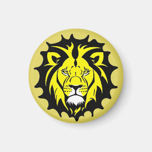 Aimant Illustration de tête de lion de dessin animé gras