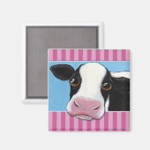 Aimant Illustration de vaches blanches et noires mignonne (Recto/Verso)