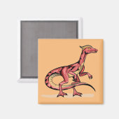 Aimant Illustration De Velociraptor. (Recto/Verso)
