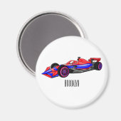 Aimant Illustration de voiture de course professionnelle (Recto/Verso)