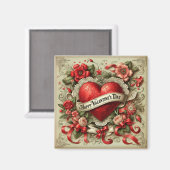 Aimant Illustration décorative Heureuse Sainte-Valentin (Recto/Verso)