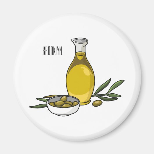 Aimant Illustration d'huile d'olive (Devant)