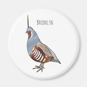 Aimant Illustration d'oiseau de caille de montagne