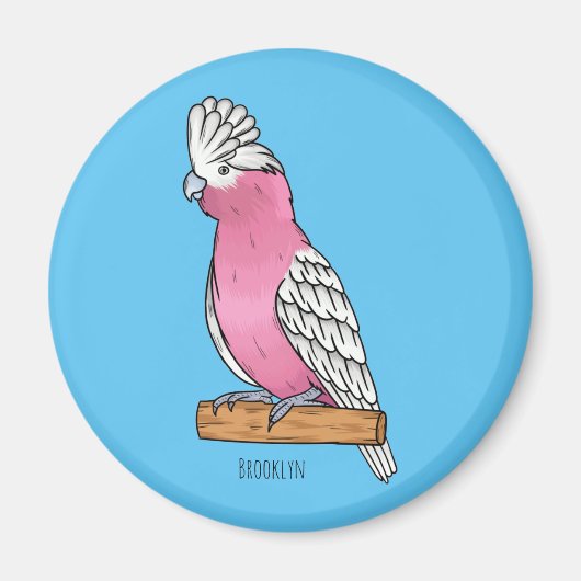 Aimant Illustration d'oiseau de Galah (Devant)