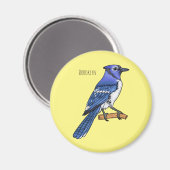 Aimant Illustration d'oiseau de jay bleu (Recto/Verso)