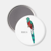 Aimant Illustration d'oiseau de quetzal resplendissant (Recto/Verso)