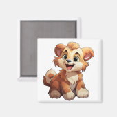 Aimant Illustration d'ours de dessin animé (Recto/Verso)