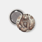 Aimant Illustration d'ours décoratif (Recto/Verso)