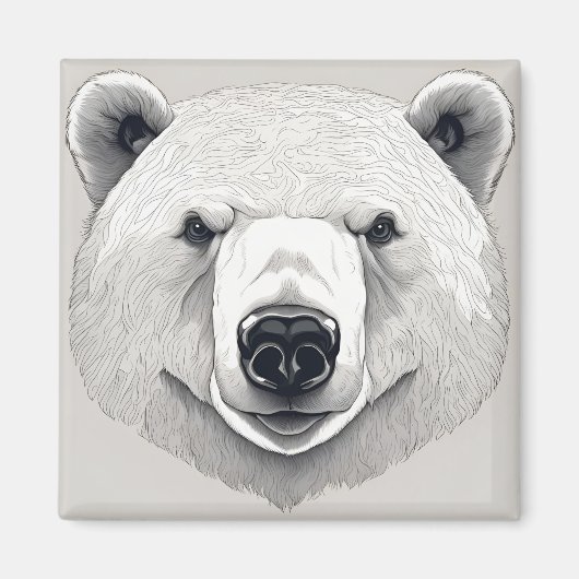 Aimant Illustration d'ours polaire (Devant)
