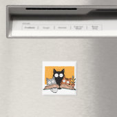 Aimant Illustration drôle de chats lisant (In Situ (Lave-vaisselle))