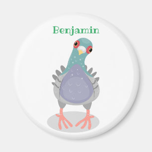 Aimant Illustration drôle de pigeon curieux
