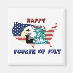 Aimant Illustration du 4 juillet de l'aigle de la liberté