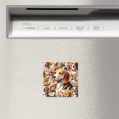 Aimant Illustration du Beagle rétro (In Situ (Lave-vaisselle))