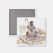 Aimant Illustration du berger qui trouve son mouton perdu (Recto/Verso)
