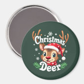 Aimant Illustration du cerf de Noël mignon (Recto/Verso)