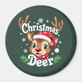 Aimant Illustration du cerf de Noël mignon (Devant)