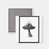 Aimant Illustration du champignon noir et blanc (Recto/Verso)