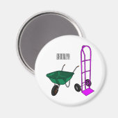 Aimant Illustration du chariot à roues et du chariot à ma (Recto/Verso)