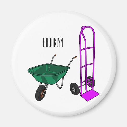 Aimant Illustration du chariot à roues et du chariot à ma (Devant)