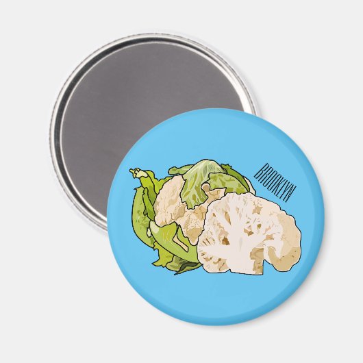 Aimant Illustration du chou-fleur (Recto/Verso)
