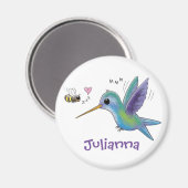 Aimant Illustration du colibri et de l'abeille (Recto/Verso)
