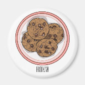Aimant Illustration du cookie de puce à chocolat (Devant)