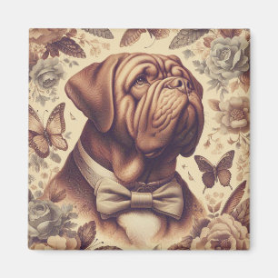 Aimant Illustration du Dogue de Bordeaux vintage