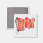 Aimant Illustration du drapeau soviétique (Recto/Verso)