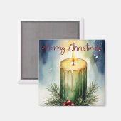 Aimant Illustration du festival des bougies d'aquarelle (Recto/Verso)