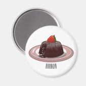 Aimant Illustration du gâteau de lave au chocolat (Recto/Verso)