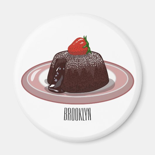 Aimant Illustration du gâteau de lave au chocolat (Devant)