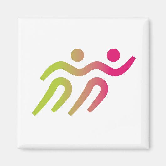 Aimant illustration du groupe de coureurs (Devant)