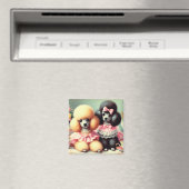 Aimant Illustration du mignon caniche (In Situ (Lave-vaisselle))