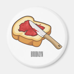 Aimant Illustration du pain et de la confiture