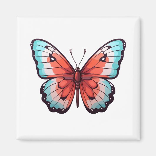 Aimant Illustration du papillon de dessin (Devant)