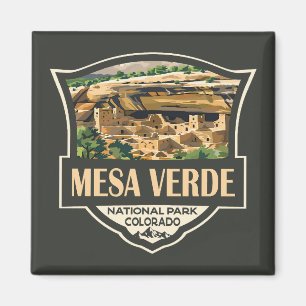 Aimant Illustration du parc national Mesa Verde Travel Ar