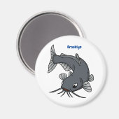 Aimant Illustration du poisson-chat mignon (Recto/Verso)