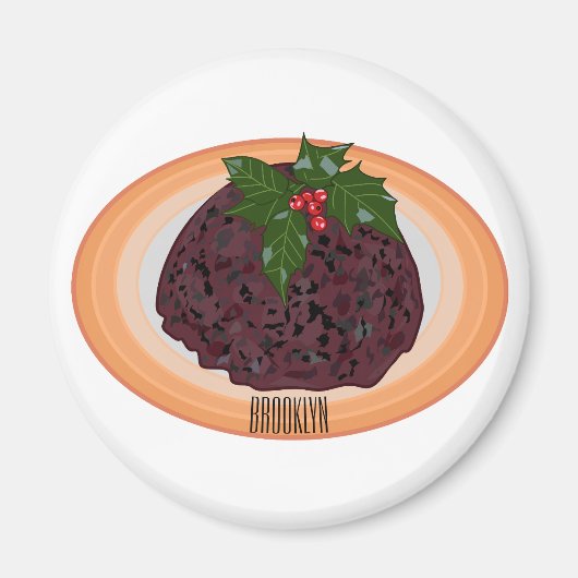 Aimant Illustration du pudding de Noël (Devant)