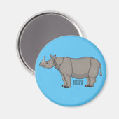 Aimant Illustration du rhinocéros de Javan (Recto/Verso)