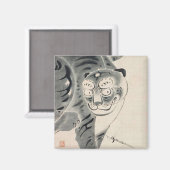 Aimant Illustration du tigre par Ito Jakuchu (Recto/Verso)