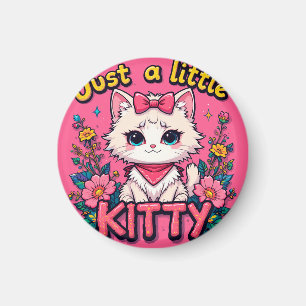 Aimant Illustration d'un adorable chaton blanc