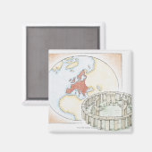 Aimant Illustration d'un ancien cercle en pierre devant (Recto/Verso)
