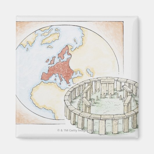 Aimant Illustration d'un ancien cercle en pierre devant (Devant)